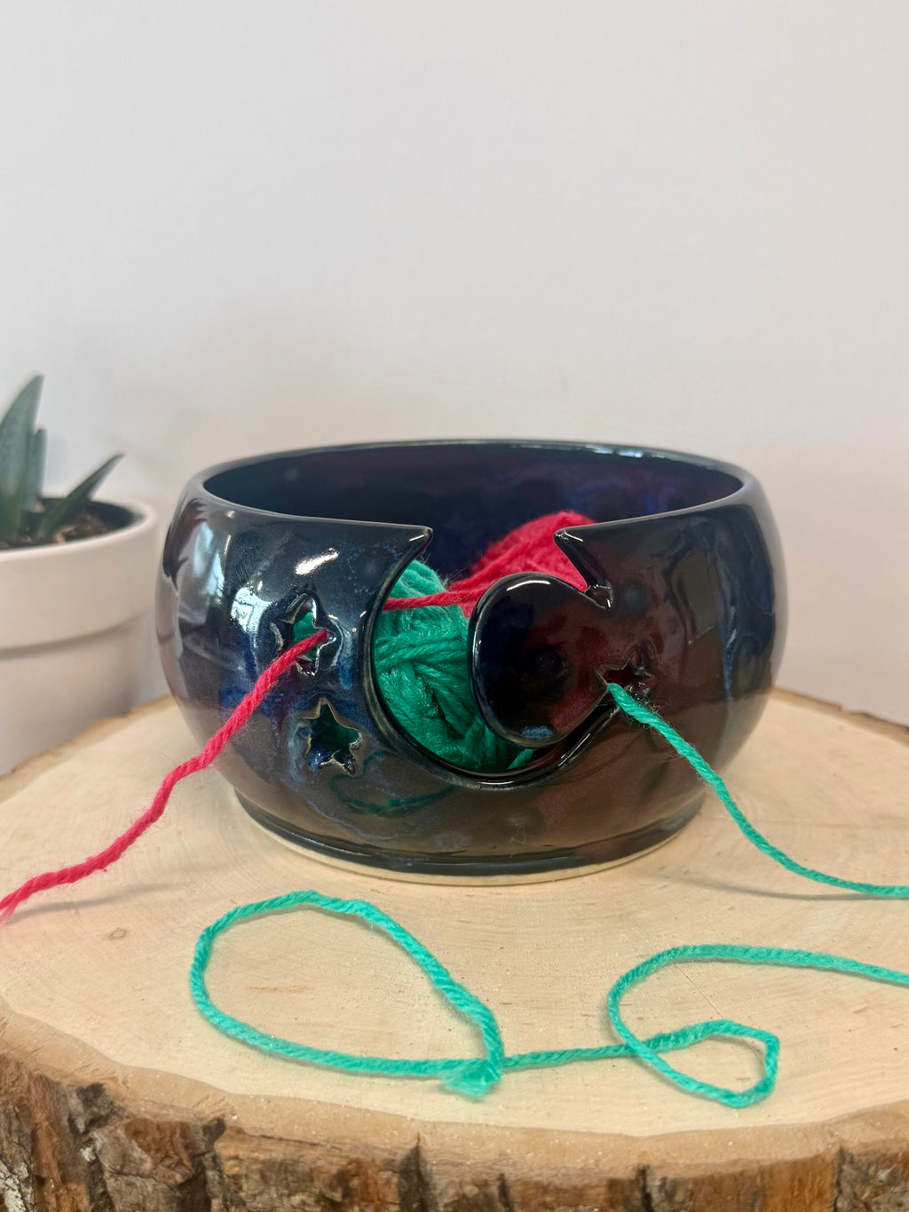 Moon and stars yarn bowl