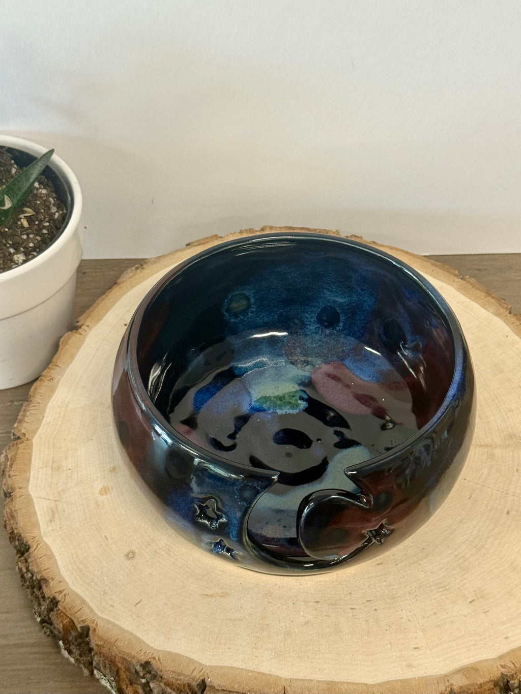 Moon and stars yarn bowl