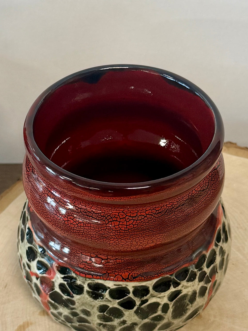 Bubble Mug, red, black, and white