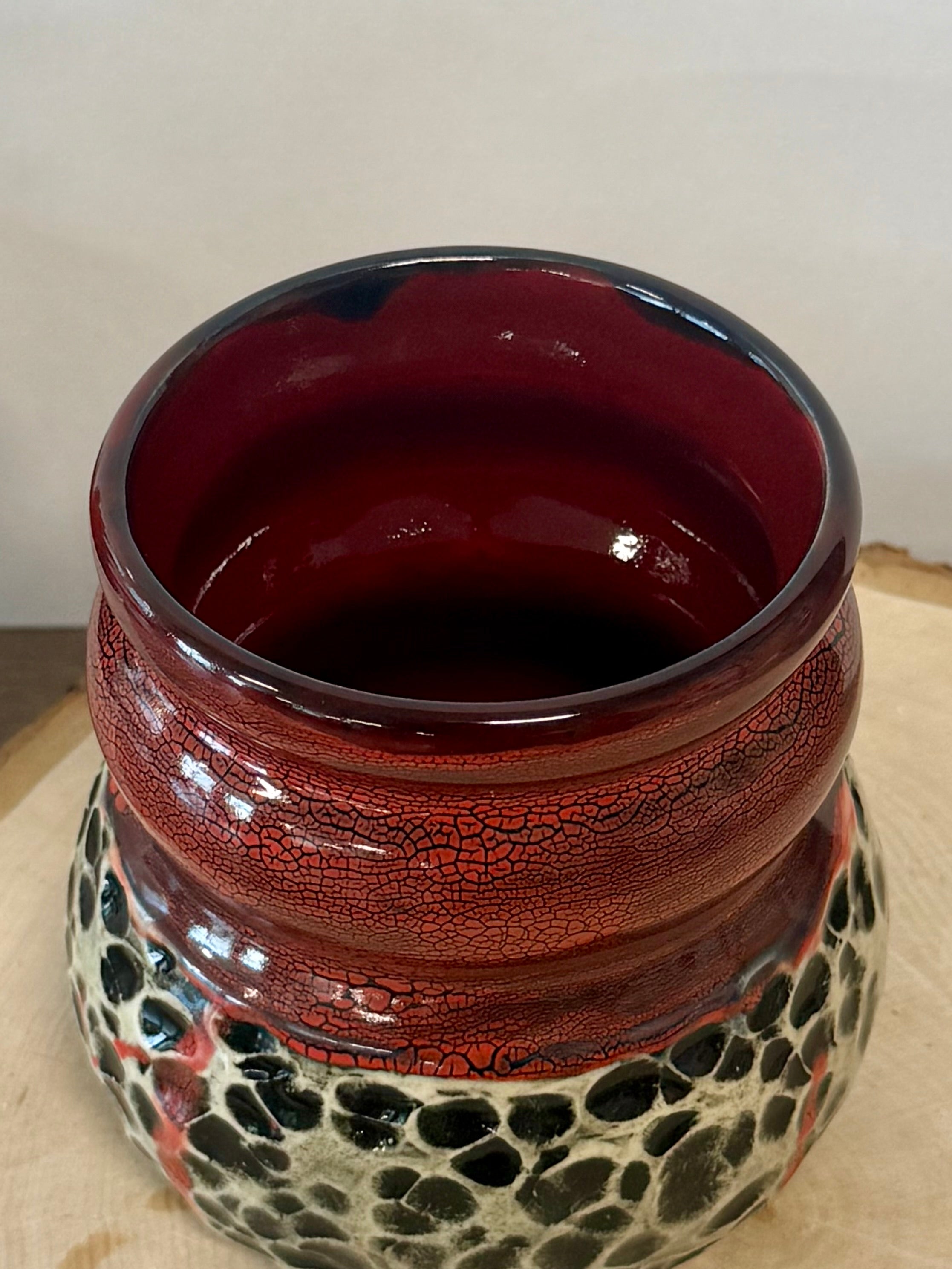 Bubble Mug, red, black, and white
