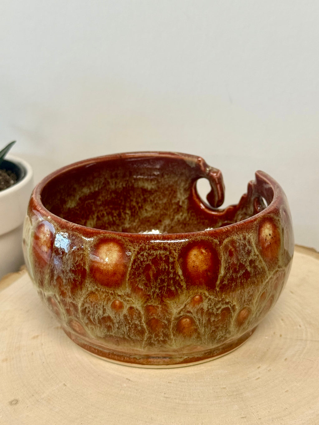Yarn bowl with rich browns