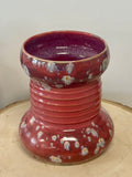 Pink bubble vase with spots