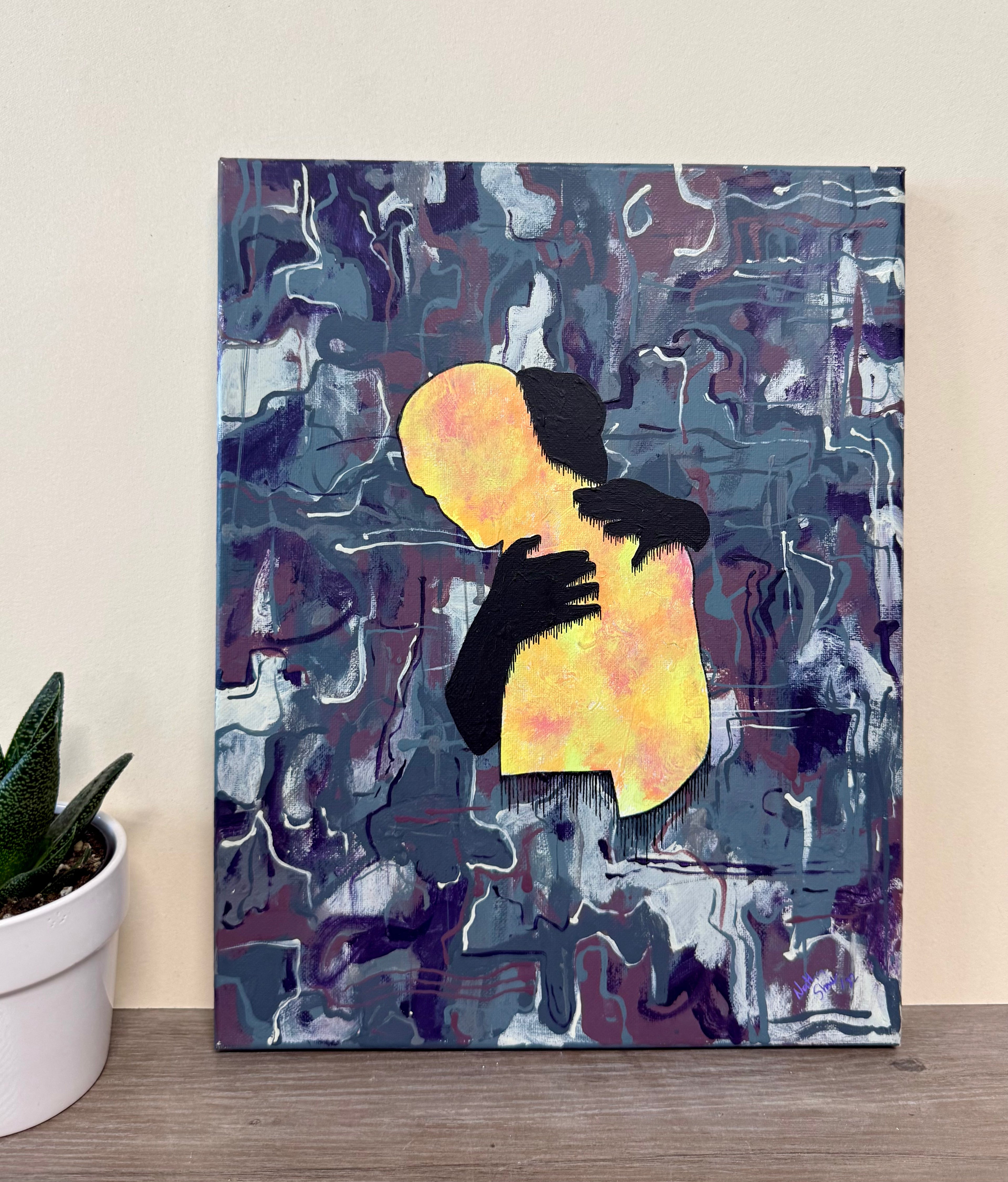 “Here and Now”, 14” x 11”, acrylic on canvas