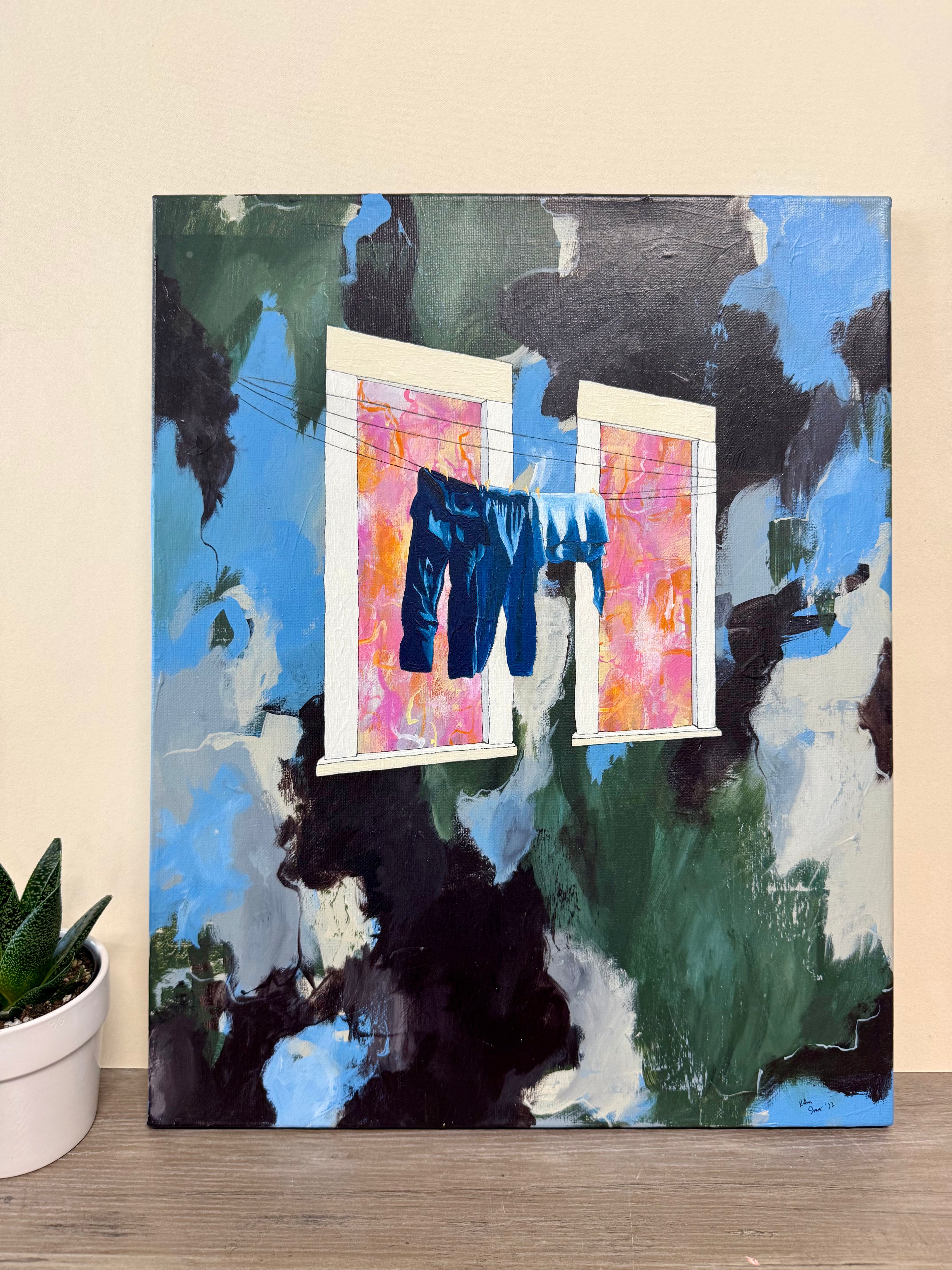 “Getting Some Air”, 20” x 16”, acrylic on canvas