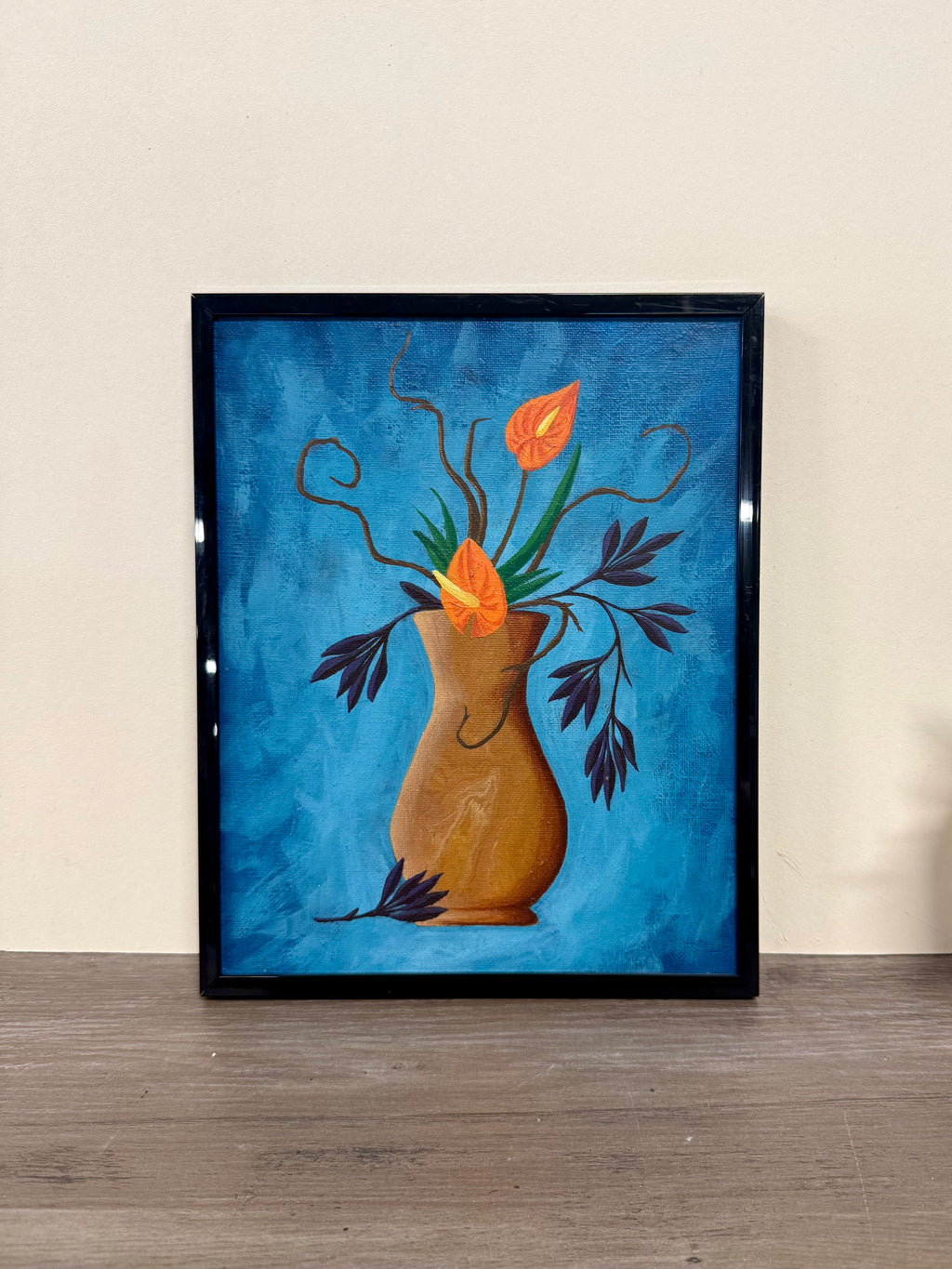 "Untitled (Ikebana 1)" 8" x 10" acrylic painting on canvas board