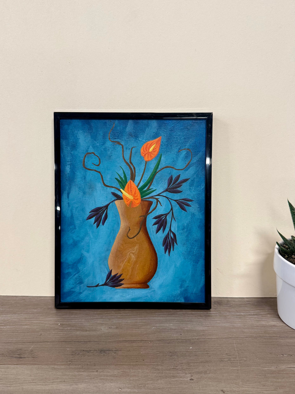 "Untitled (Ikebana 1)" 8" x 10" acrylic painting on canvas board