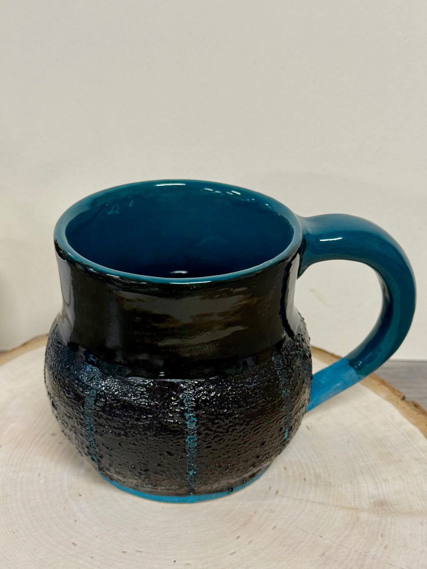 Black and Teal textured Mug
