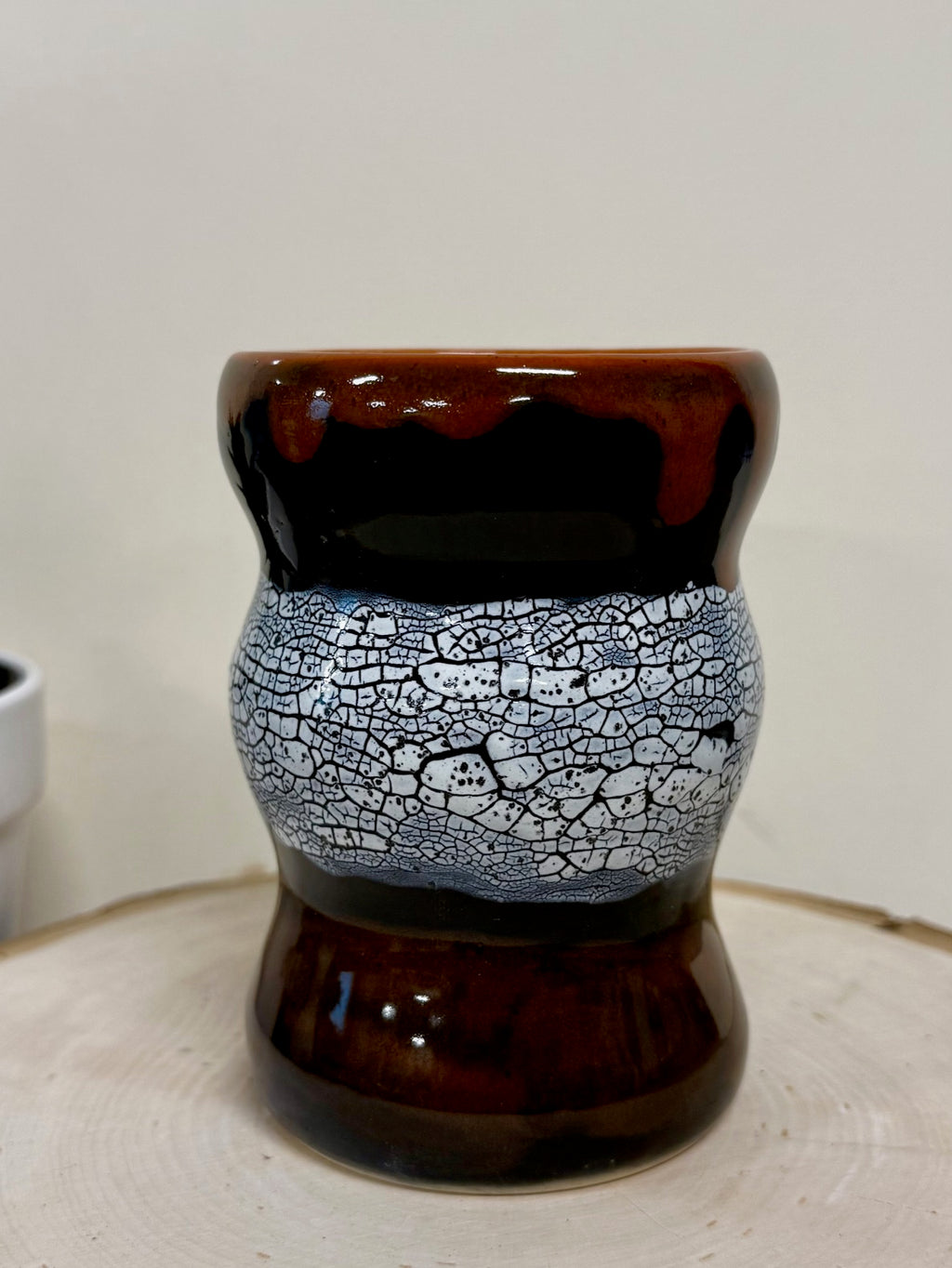 Black, Red and White Ceramic Bubble Mug