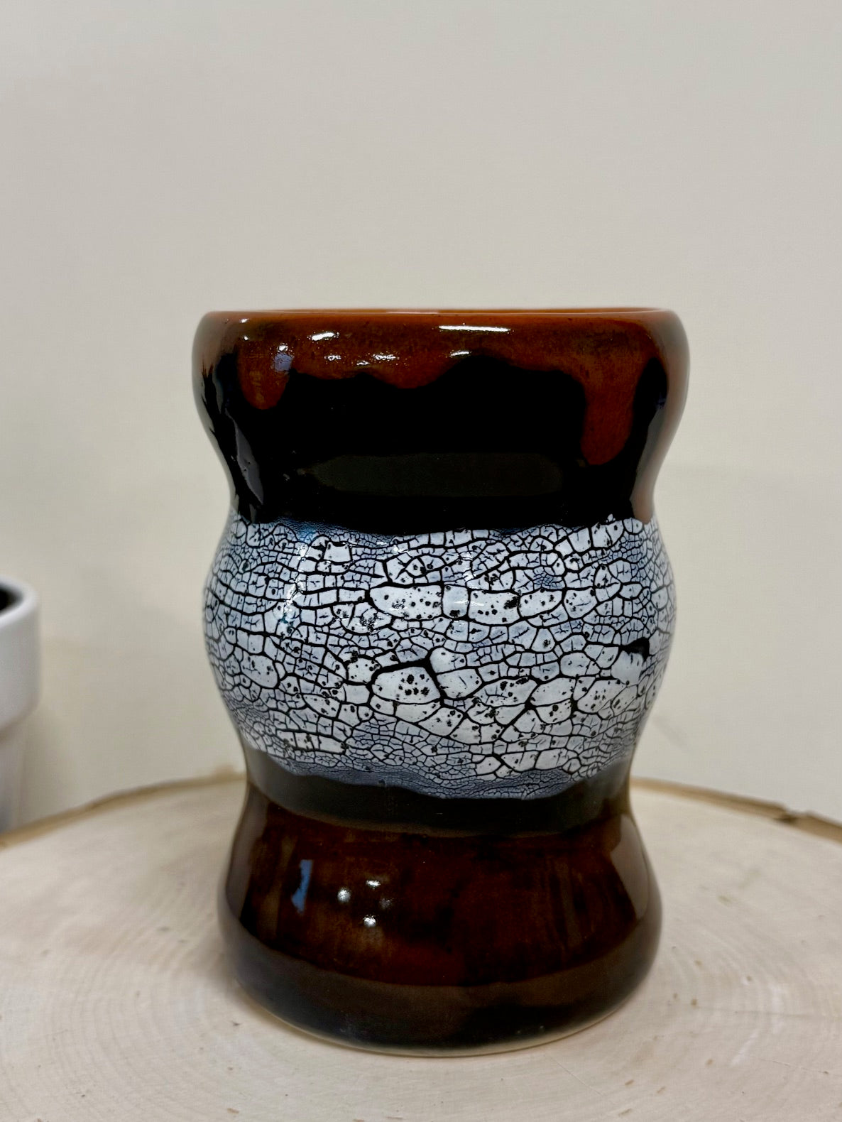Black, Red and White Ceramic Bubble Mug