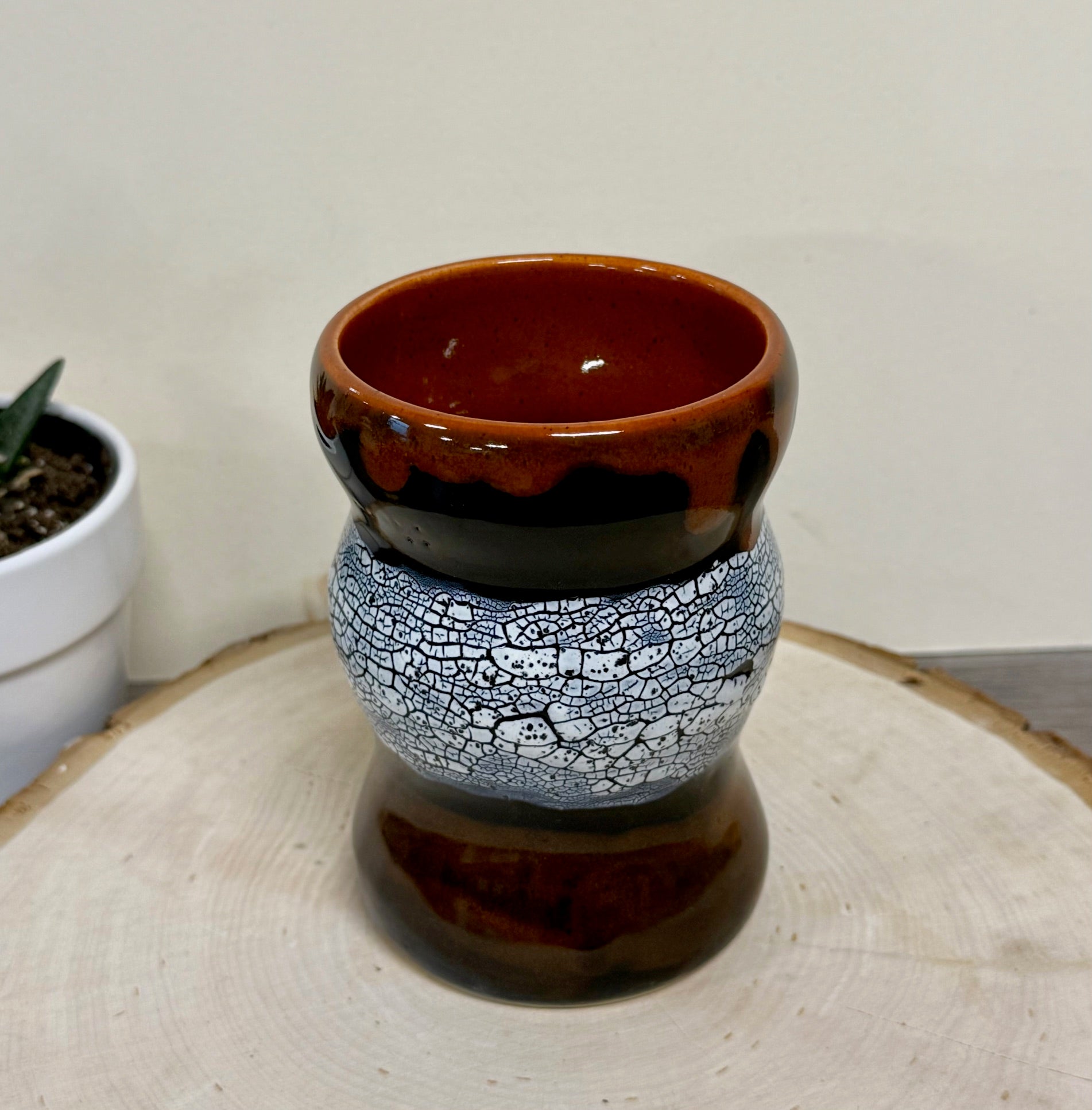 Black, Red and White Ceramic Bubble Mug