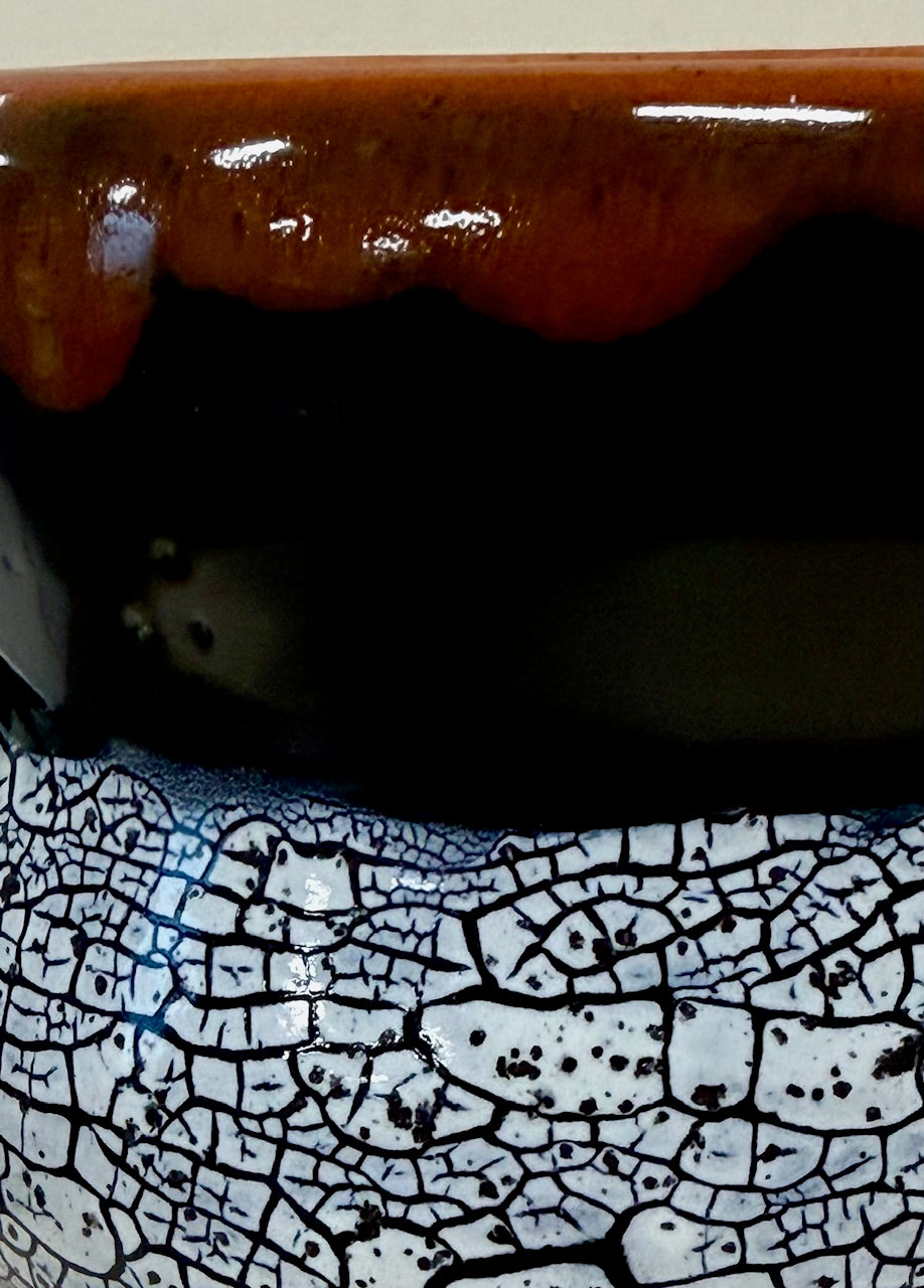 Black, Red and White Ceramic Bubble Mug