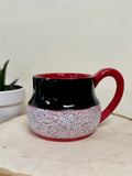 Speckled Red, Black, and White Mug