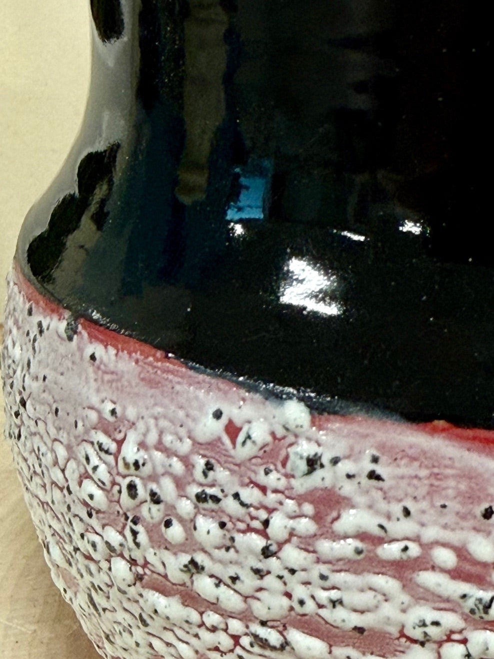 Speckled Red, Black, and White Mug